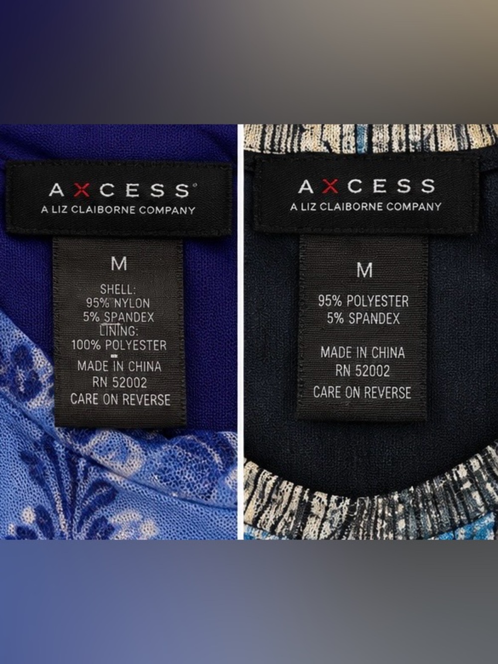 Vintage Axcess Y2K Mesh Whimsical Blouse Bundle Blue Stretch Tops Sz M 2 Pack - Picture 11 of 16
